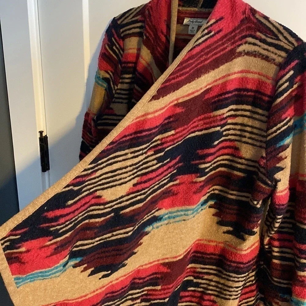Lucky Brand Aztec Western Pattern Cardigan EUC